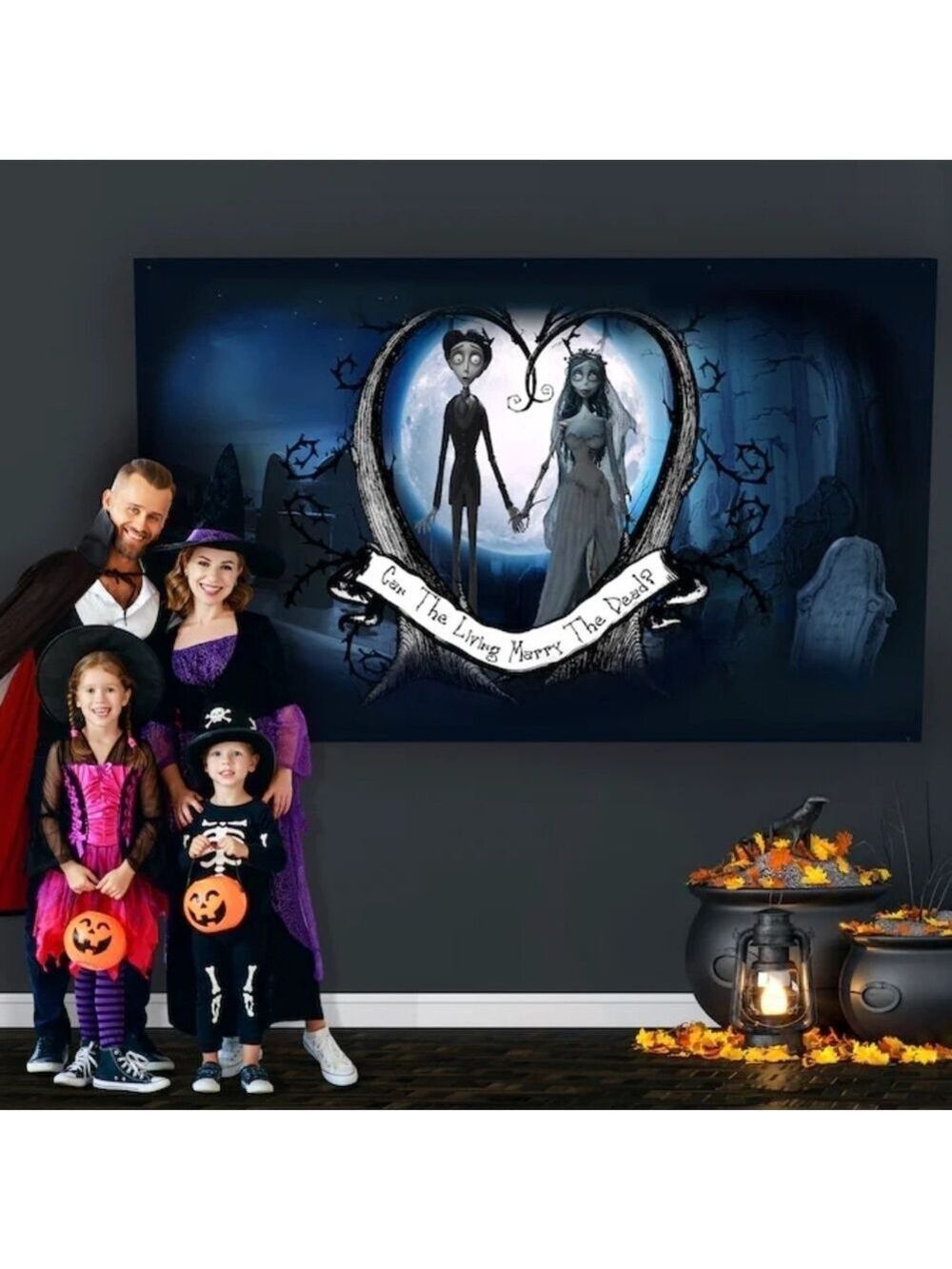 Corpse Bride Backdrop Wall Art Large 5x8 Feet Halloween Party Decor
